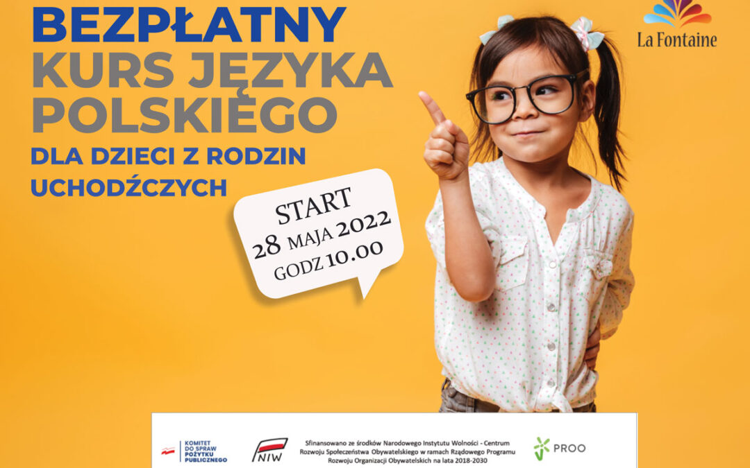 Bezpłatny kurs języka polskiego dla dzieci z rodzin uchodźczych