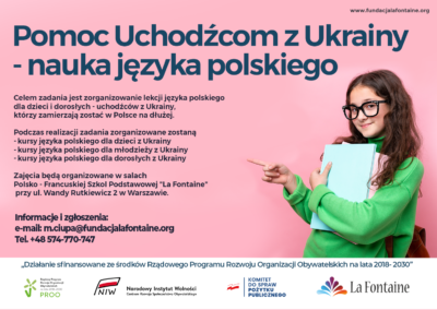 Pomoc Uchodźcom z Ukrainy – nauka języka polskiego