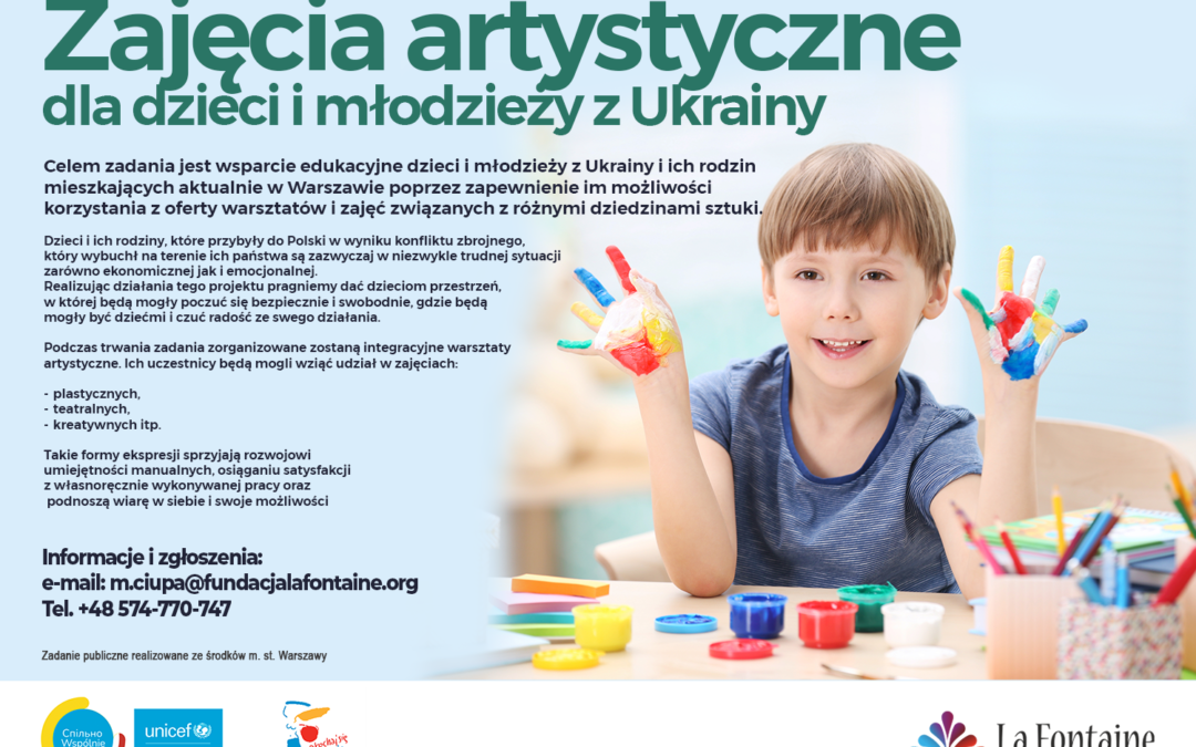 Zajęcia artystyczne dla dzieci i młodzieży z Ukrainy