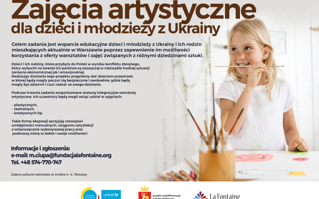 Zajęcia artystyczne dla dzieci i młodzieży z Ukrainy